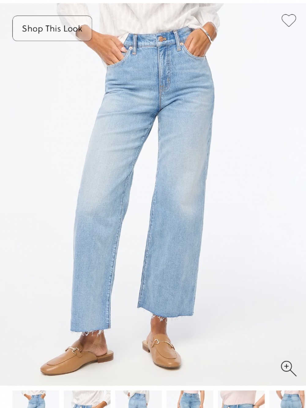 J Crew Wide Leg Cropped Jeans